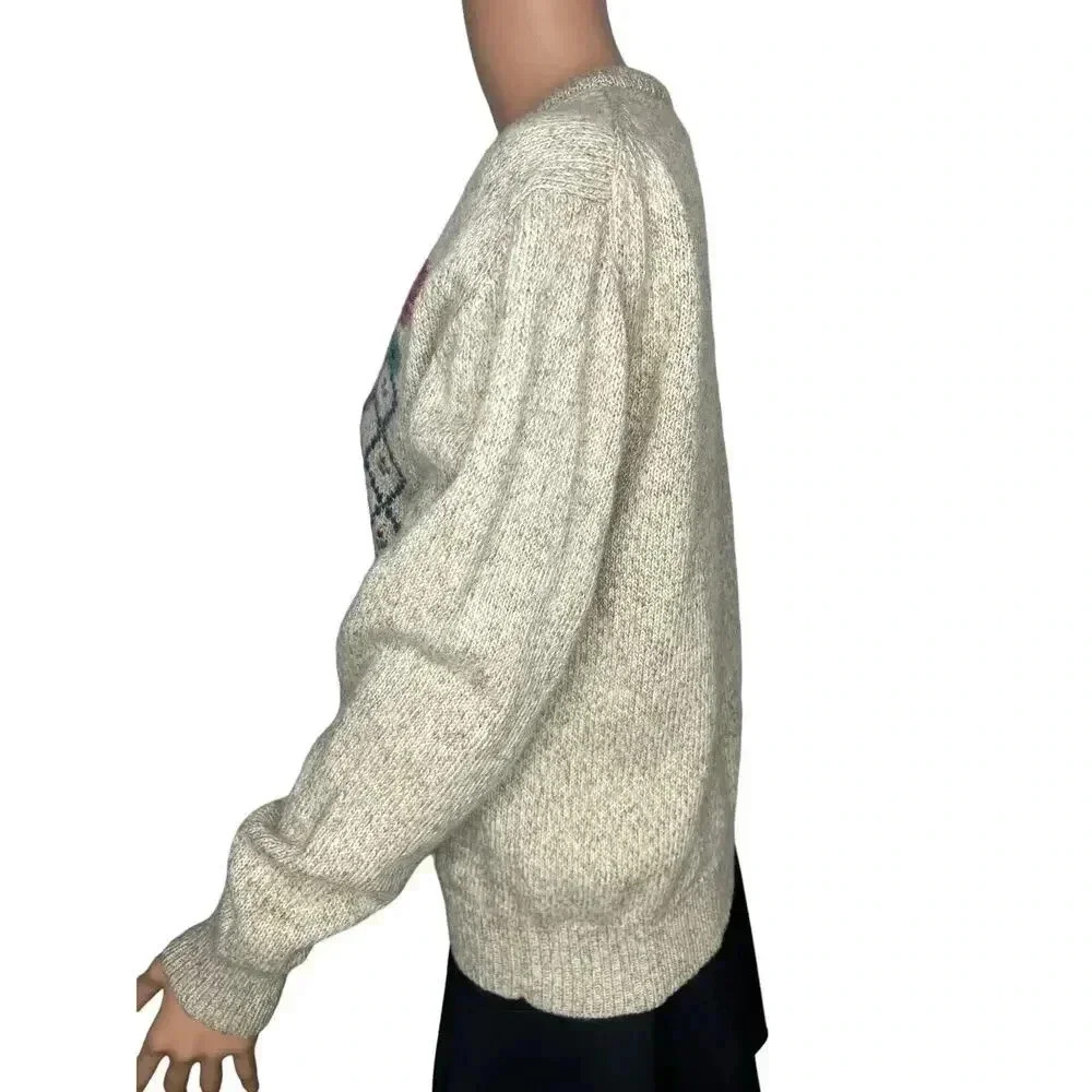 Eddie Bauer women’s Wool country Floral knit crewneck sweater wool blend size M - Picture 2 of 9